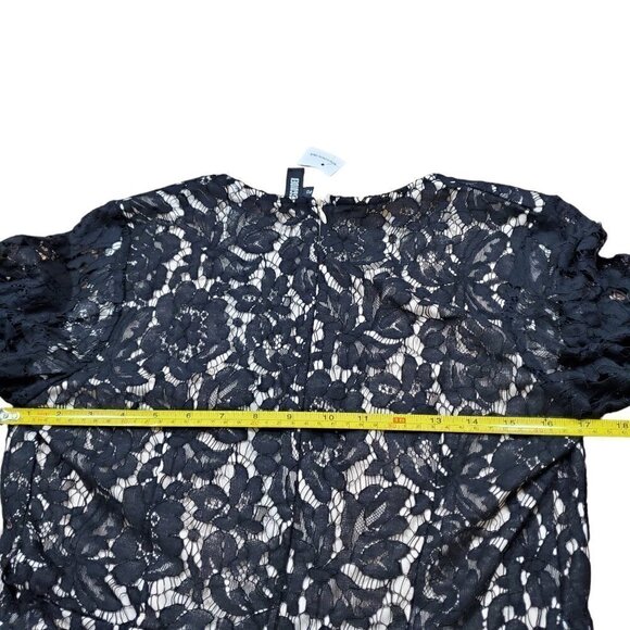 Missguided Plunge Neckline Laced‎ Playsuit Romper Womens 12 Black Lined NWT - Picture 7 of 7